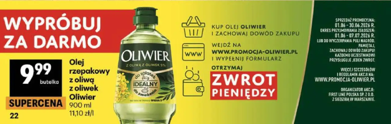 Olej rzepakowy z oliwą z oliwek Oliwier