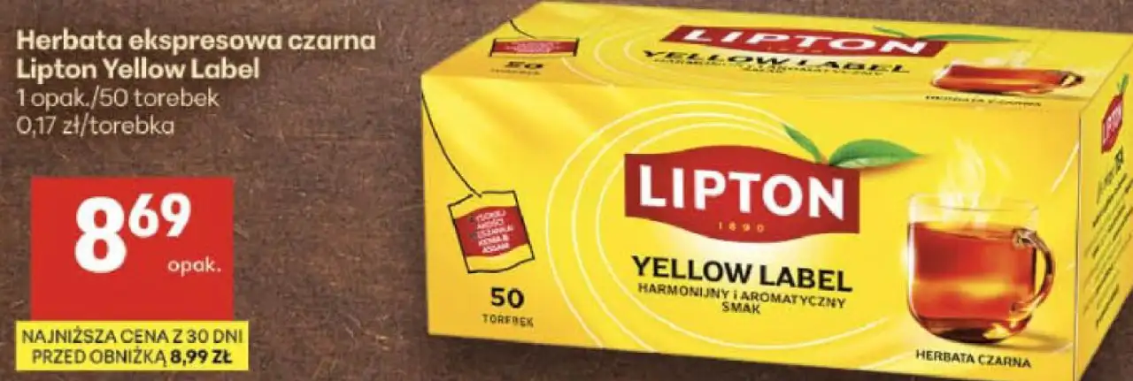 Herbata ekspresowa czarna Lipton Yellow Label