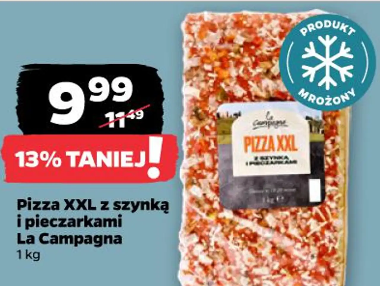 Pizza XXL z szynką i pieczarkami La Campagna