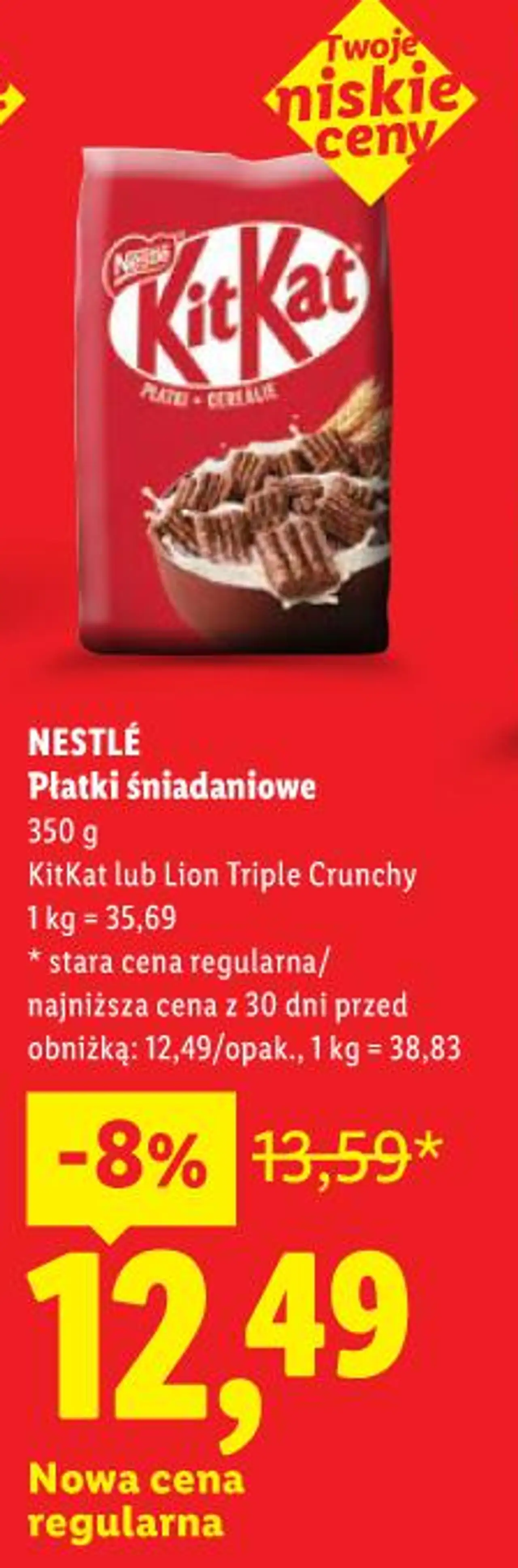 NESTLÉ Płatki śniadaniowe KitKat lub Lion Triple Crunchy