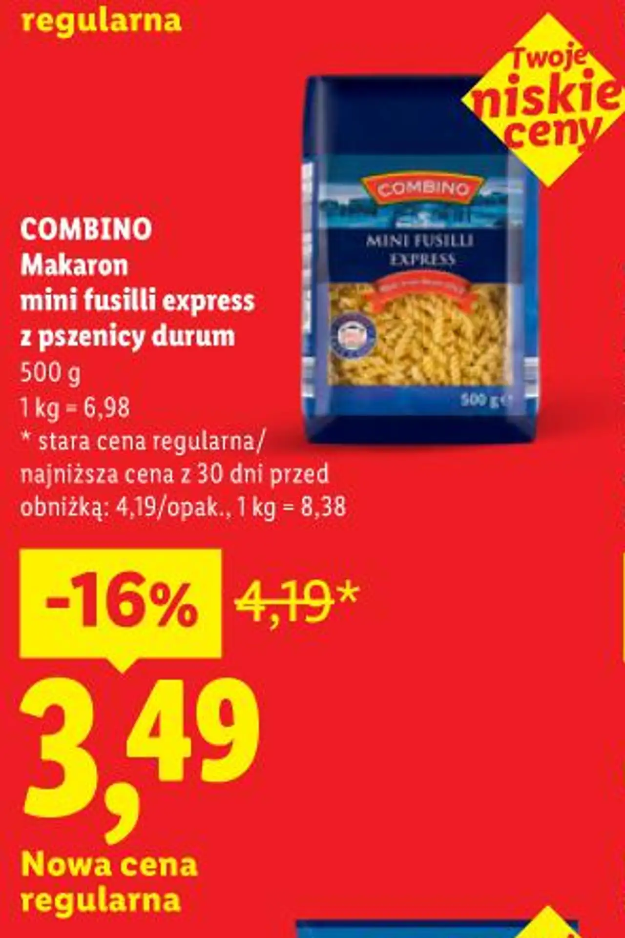 Combino Makaron mini fusilli express z pszenicy durum