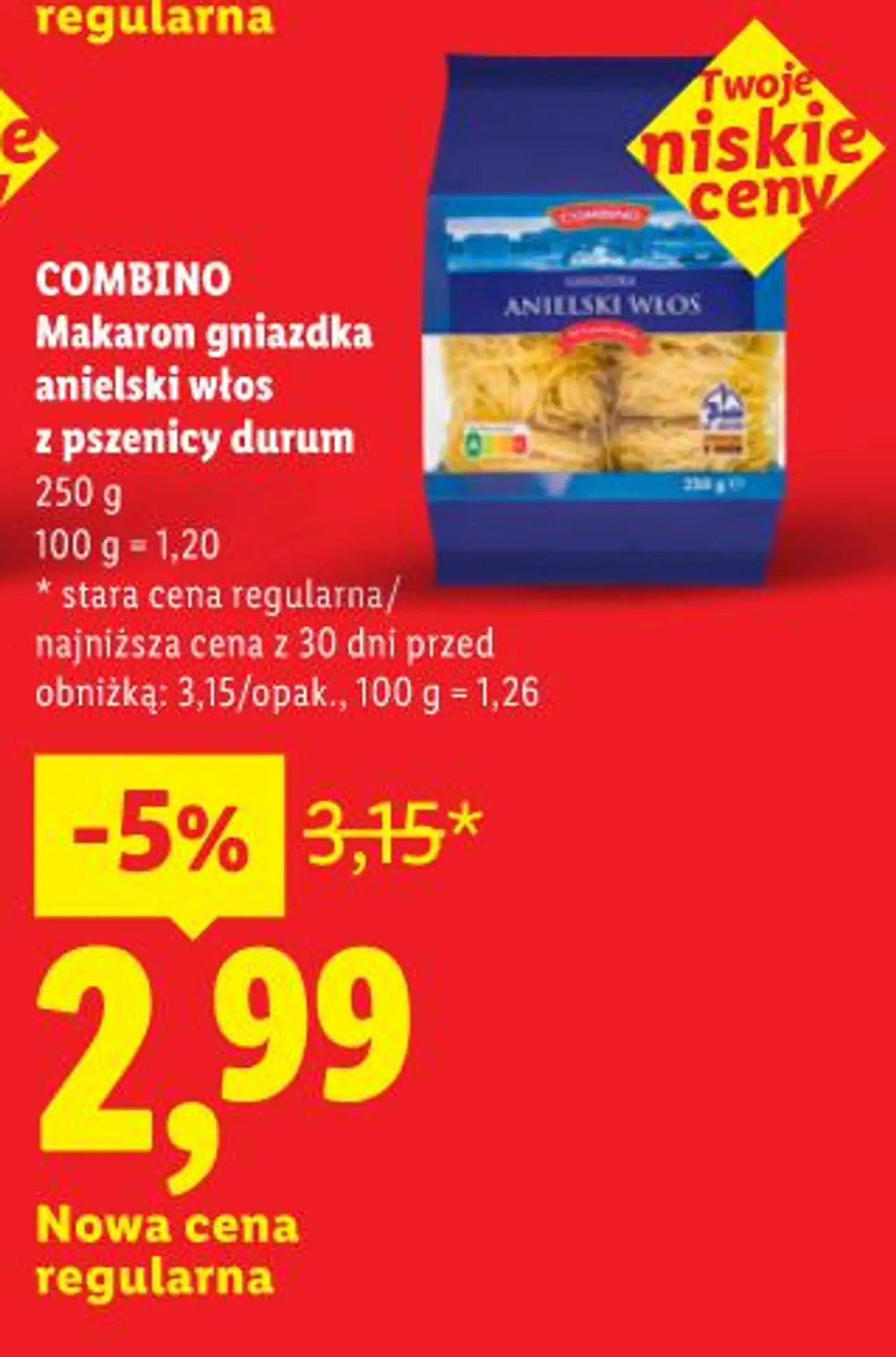 Combino Makaron gniazdka anielski włos z pszenicy durum