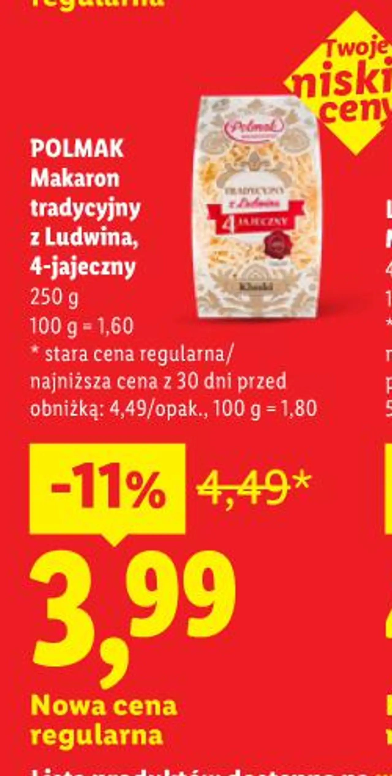 Polmak Makaron tradycyjny z Ludwina, 4-jajeczny 250 g