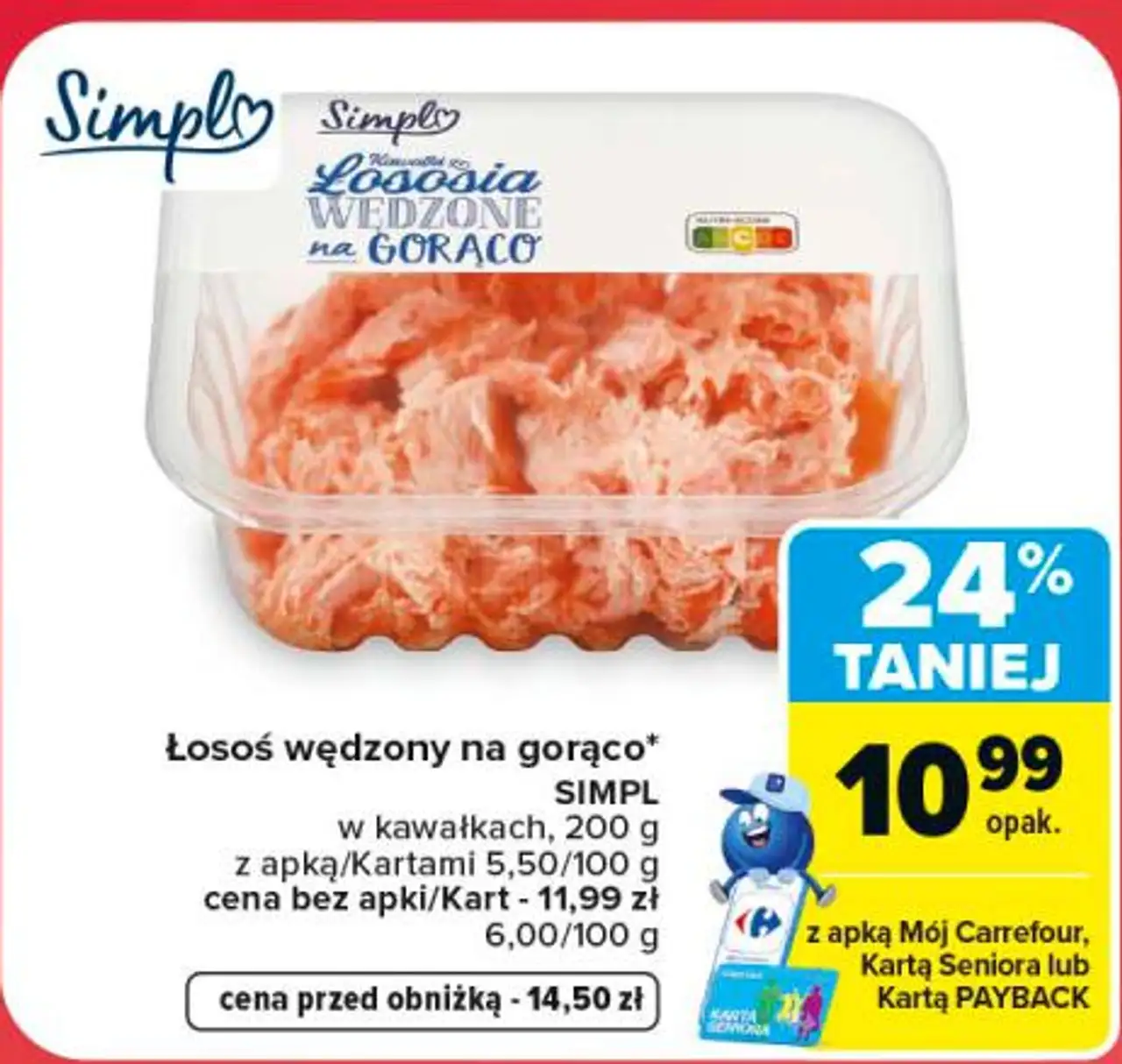 SIMPL Łosoś wędzony na gorąco w kawałkach
