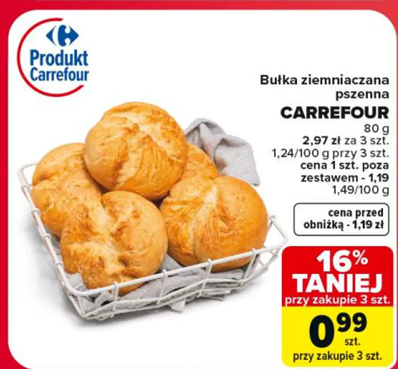 Bułka ziemniaczana pszenna CARREFOUR