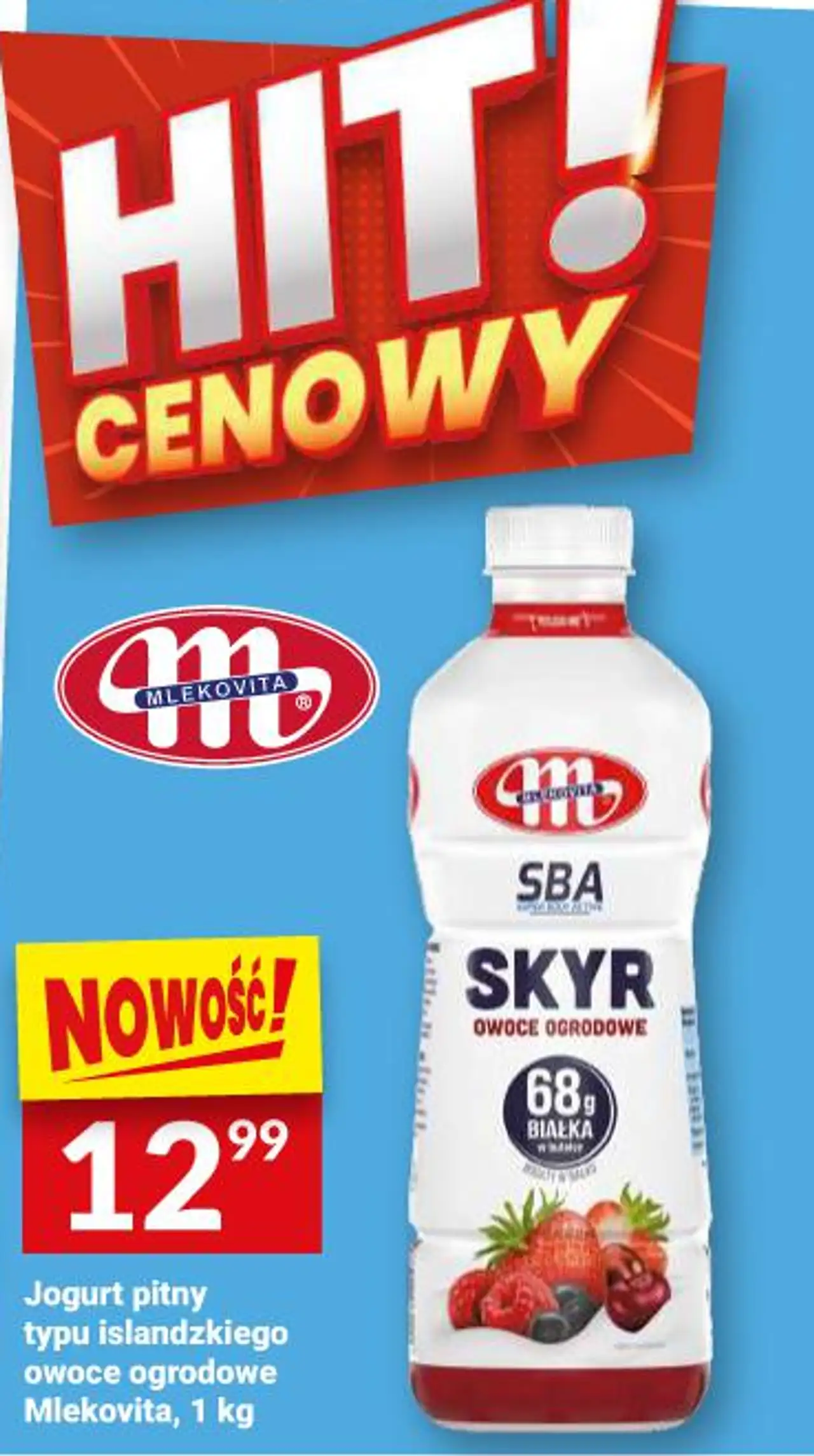 Jogurt pitny typu islandzkiego owoce ogrodowe Mlekovita, 1 kg