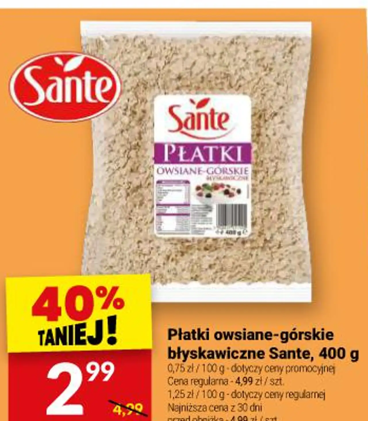 Płatki owsiane-górskie błyskawiczne Sante