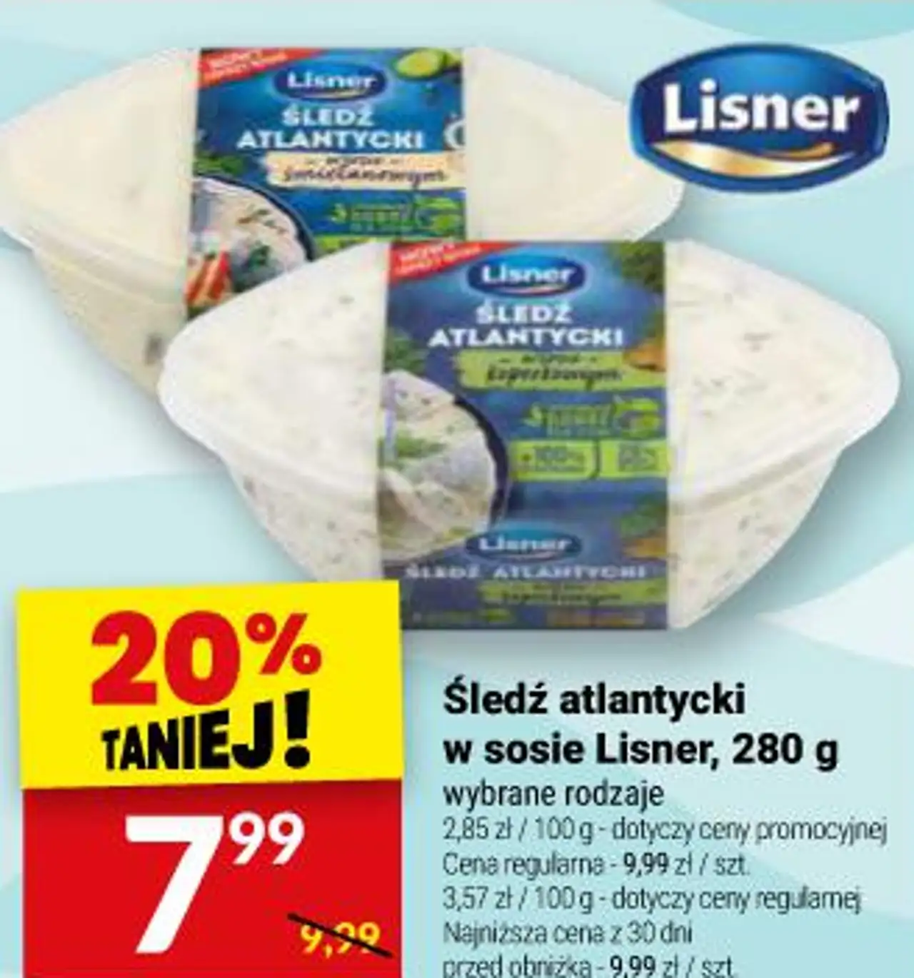Śledź atlantycki w sosie Lisner, 280 g
