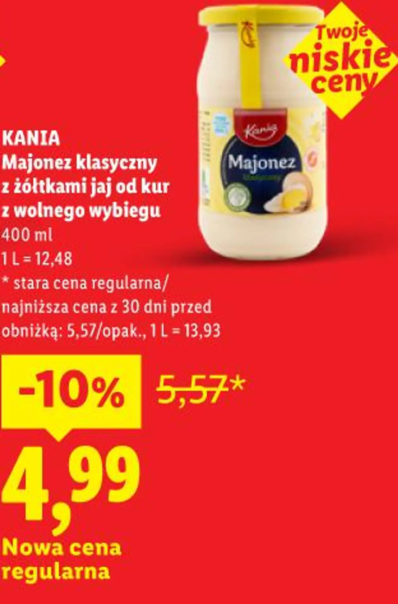 KANIA Majonez klasyczny z żółtkami jaj od kur z wolnego wybiegu