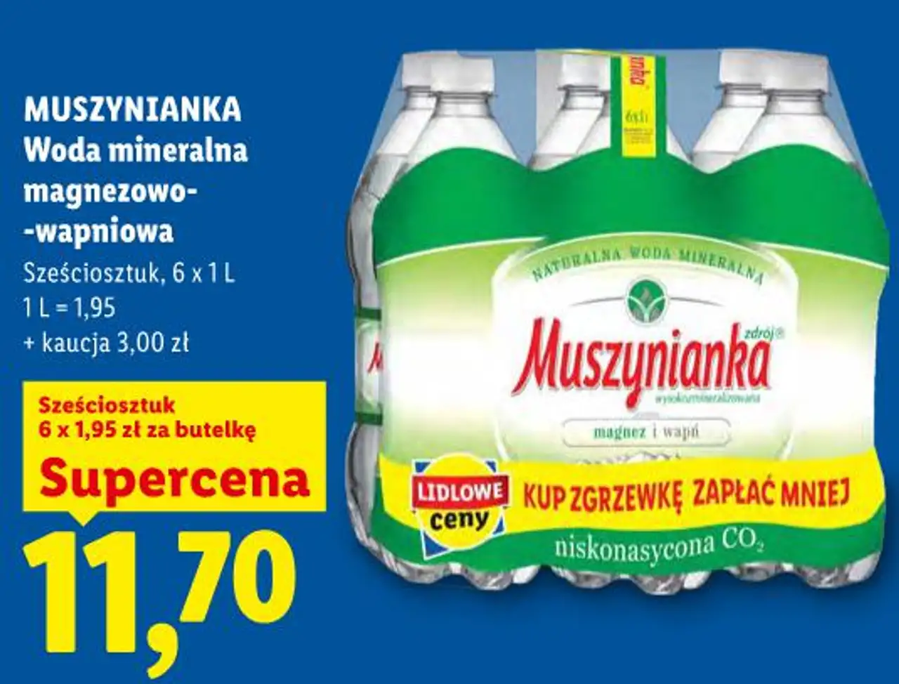 MUSZYNIANKA Woda mineralna magnezowo-wapniowa