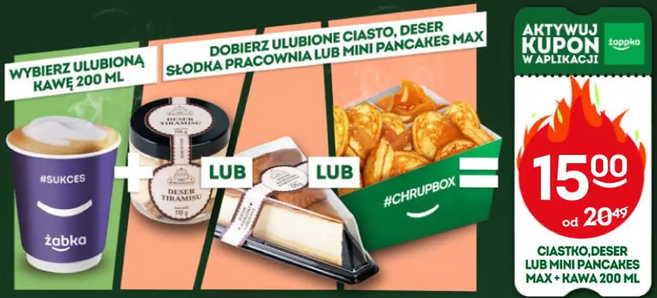 Meal Deal: Ciastko, Deser lub Mini Pancakes Max + Kawa 200 ml