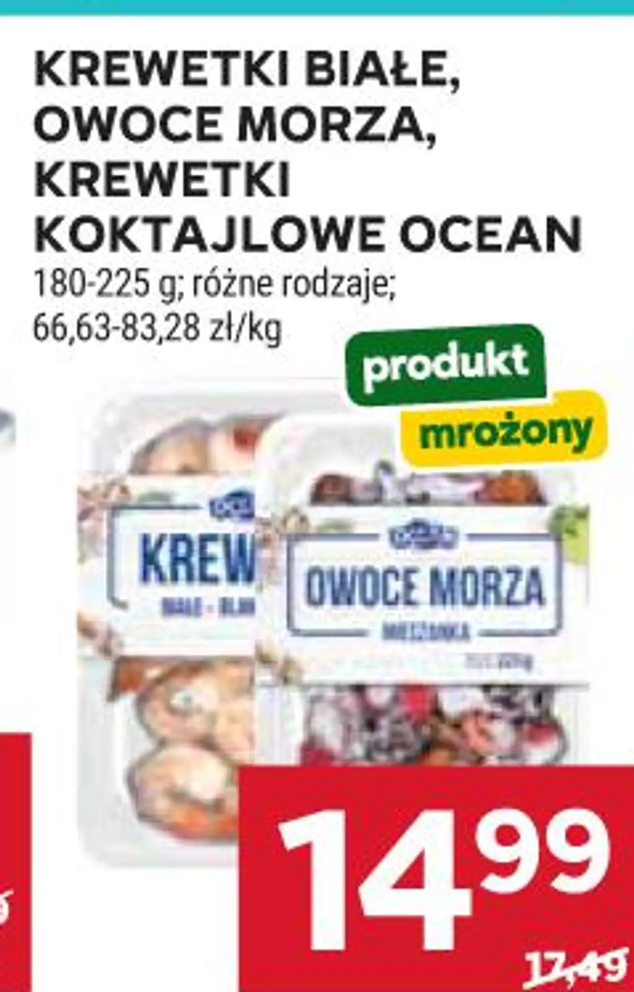 Krewetki białe, owoce morza, krewetki koktajlowe Ocean