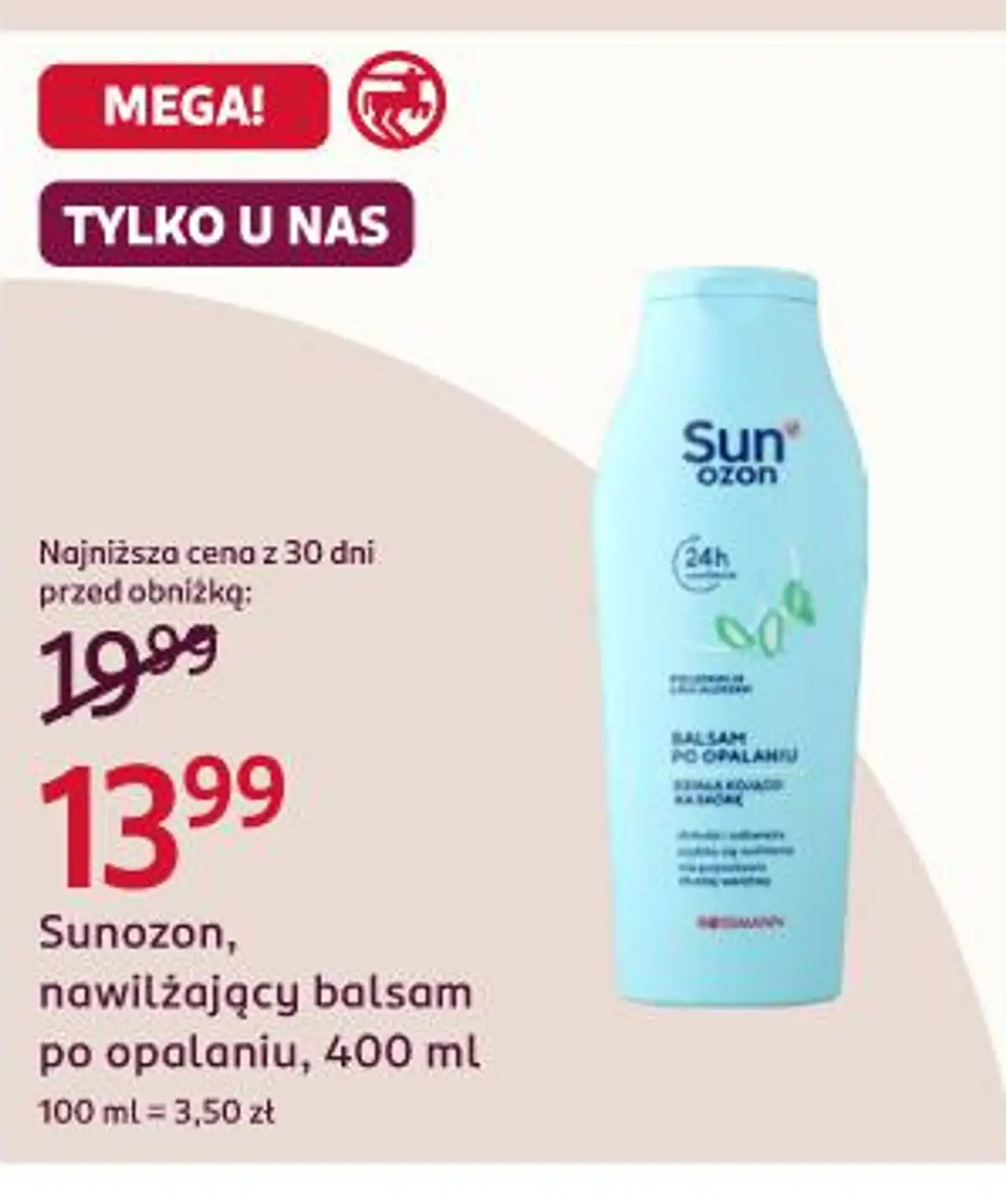 Sunozon, nawilżający balsam po opalaniu, 400 ml