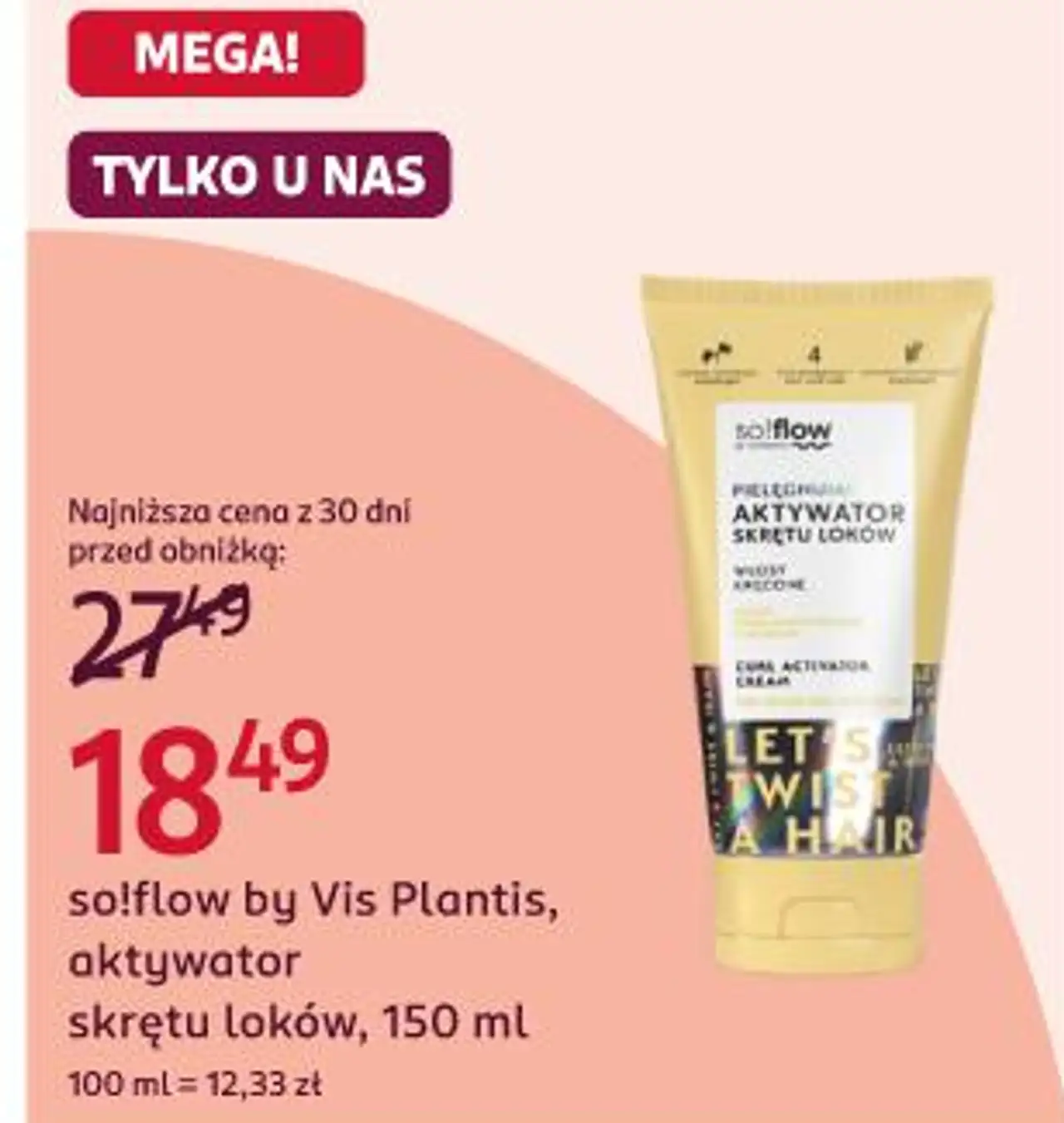 so!flow by Vis Plantis, aktywator skrętu loków, 150 ml