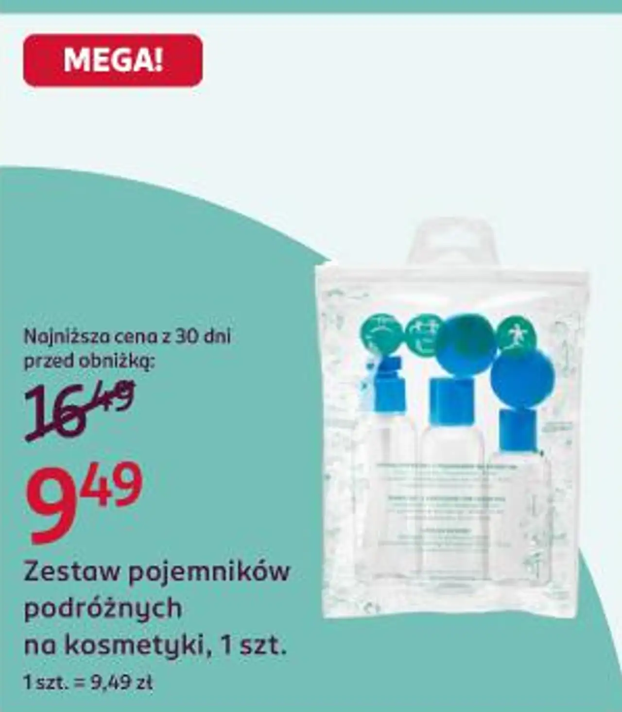 Zestaw pojemników podróżnych na kosmetyki, 1 szt.