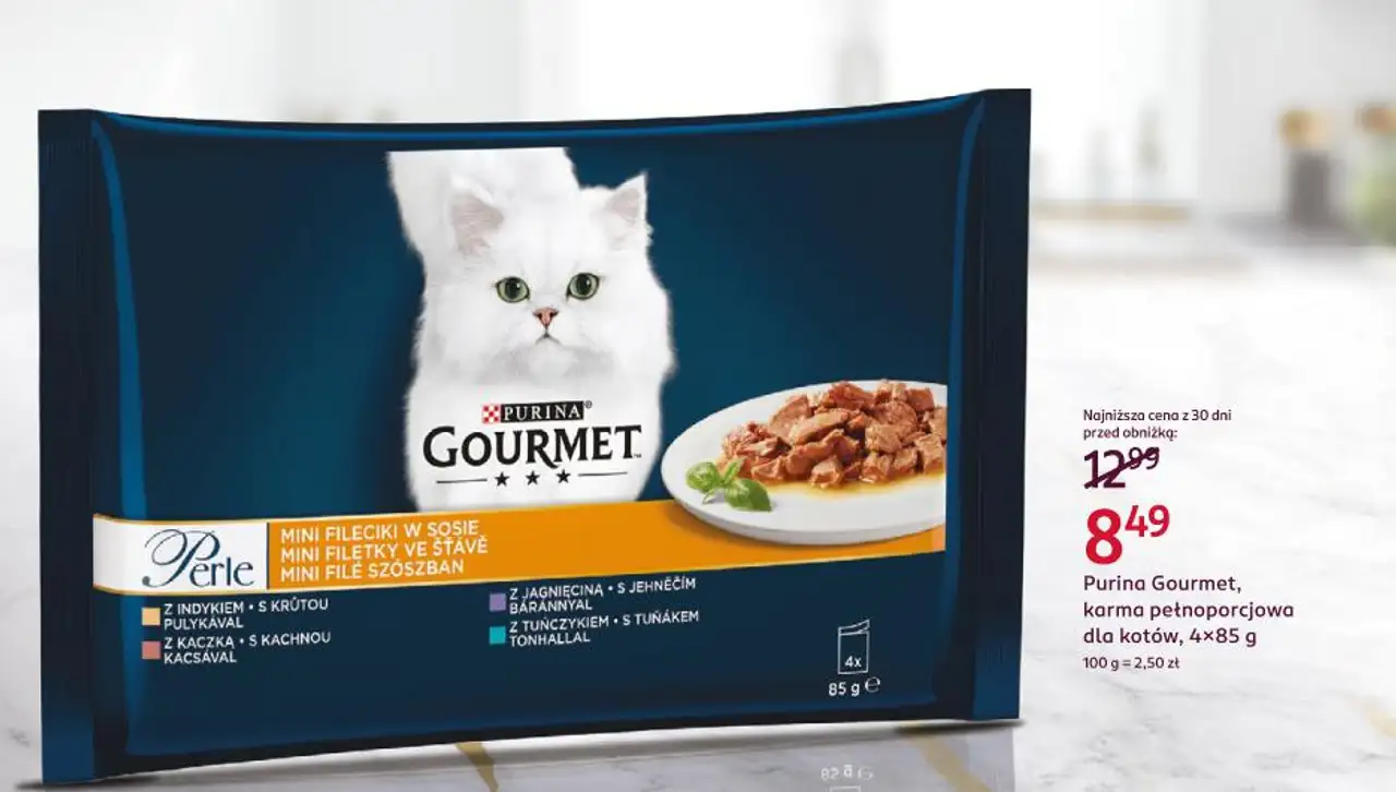 Purina Gourmet, karma pełnoporcjowa dla kotów, 4x85 g