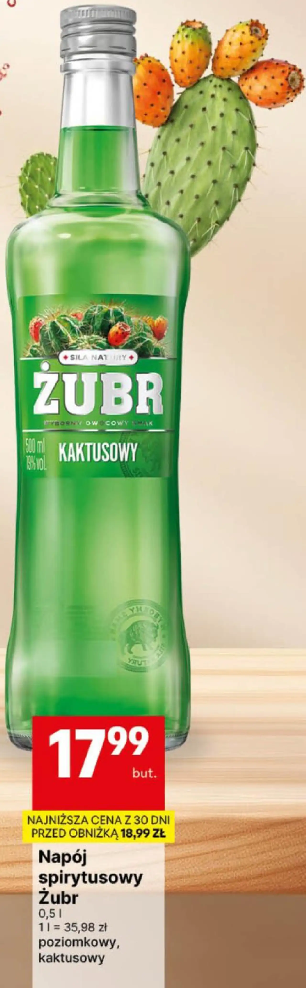 Napój spirytusowy Żubr poziomkowy, kaktusowy