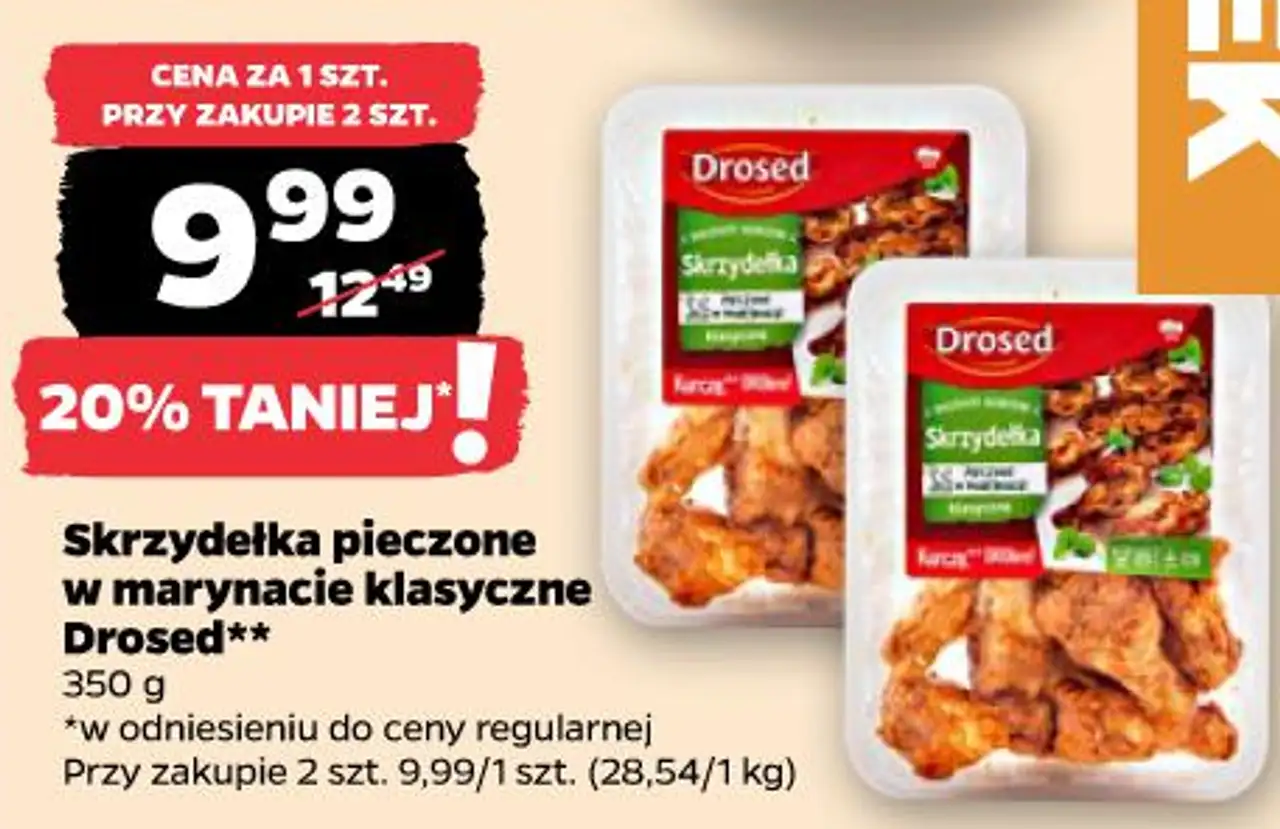 Skrzydełka pieczone w marynacie klasycznej Drosed