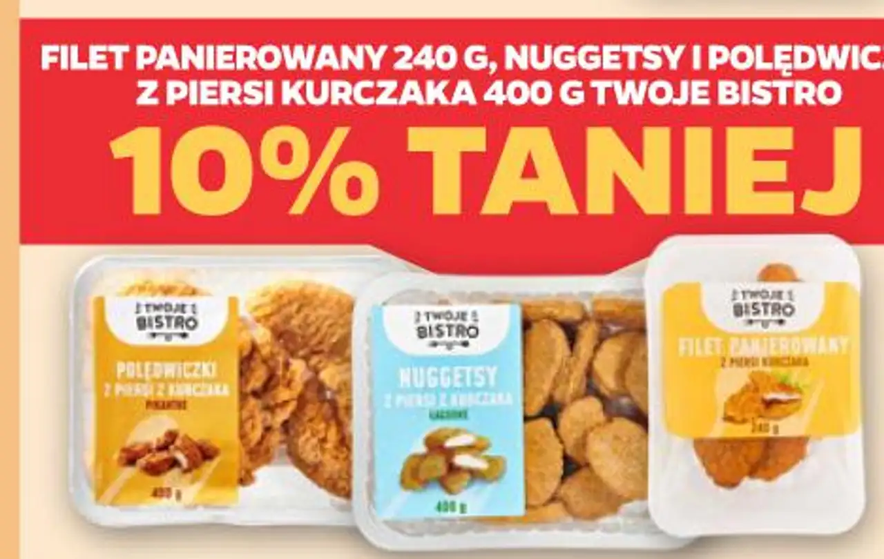 Filet panierowany, nuggetsy i polędwiczki z piersi kurczaka Twoje Bistro