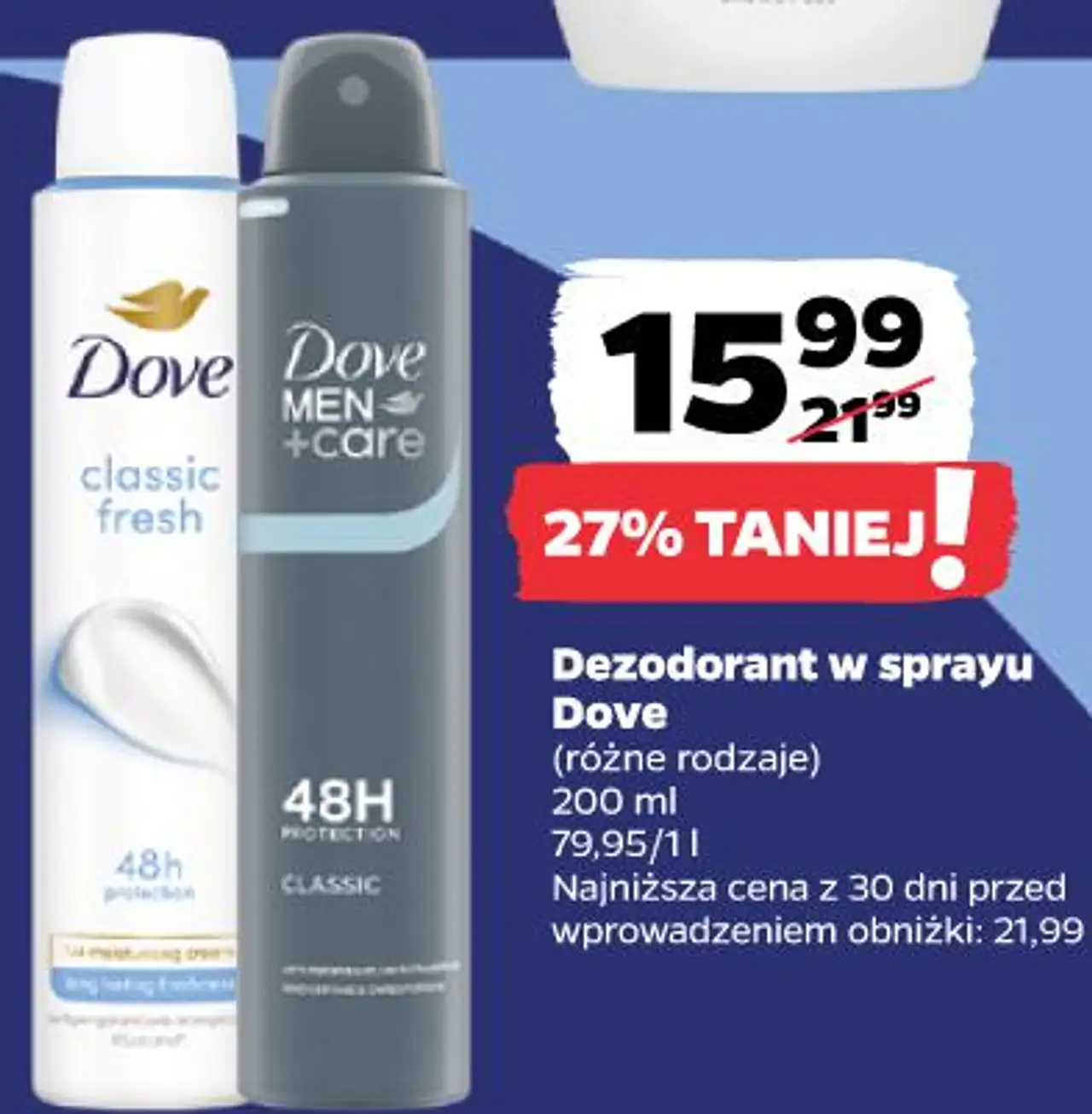 Dezodorant w sprayu Dove (różne rodzaje)
