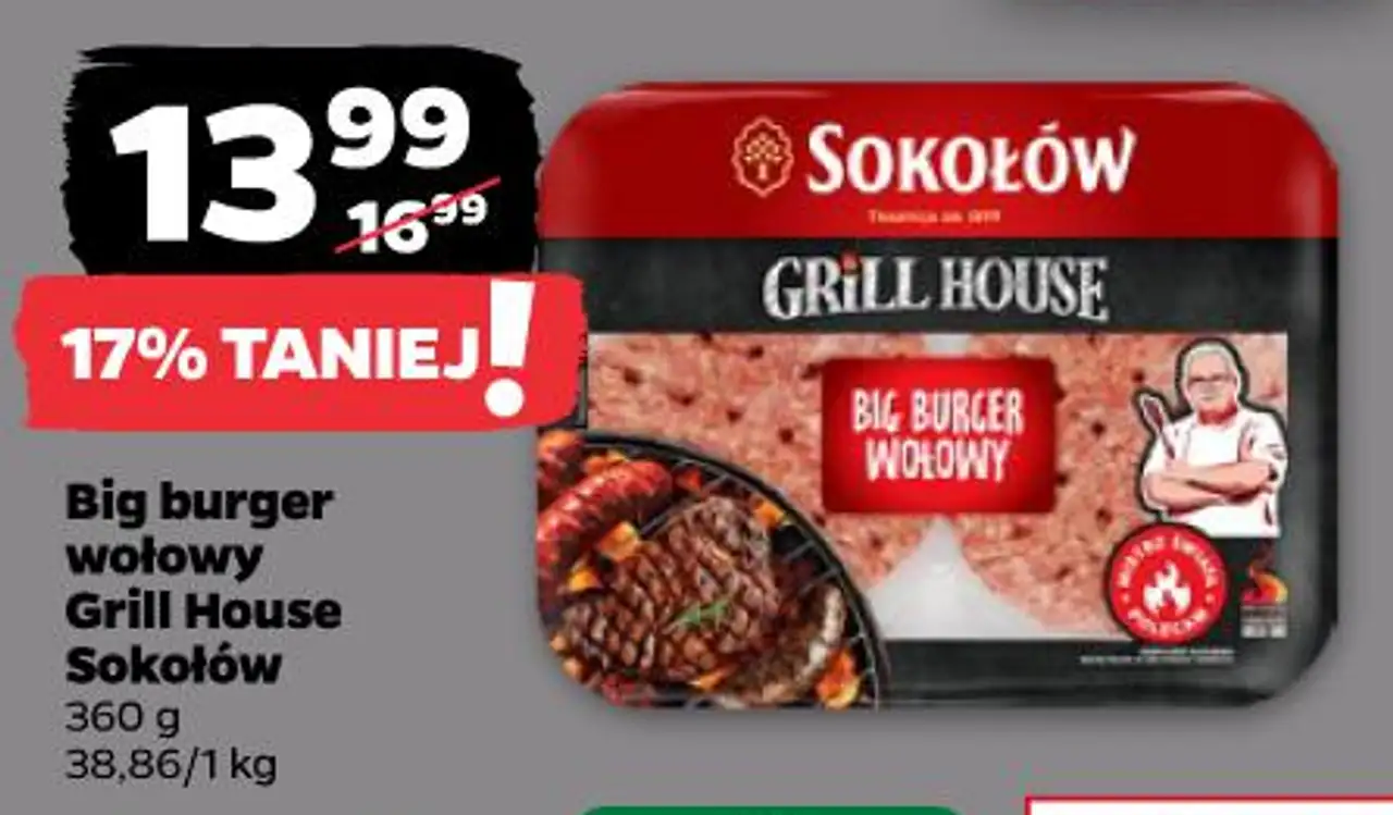 Big burger wołowy Grill House Sokołów