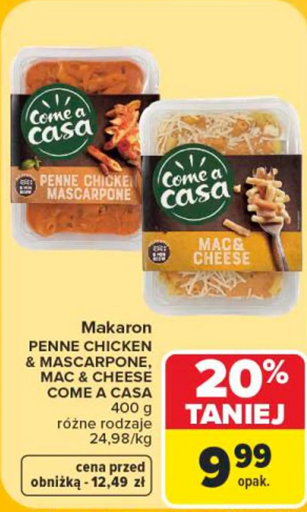 Come a casa Makaron Penne Chicken & Mascarpone, Mac & Cheese