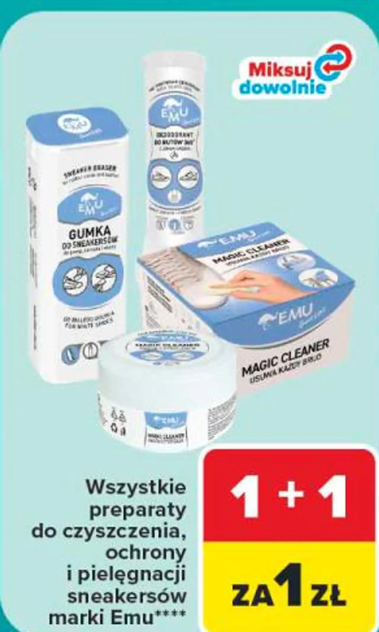 Wszystkie preparaty do czyszczenia, ochrony i pielęgnacji sneakersów marki Emu