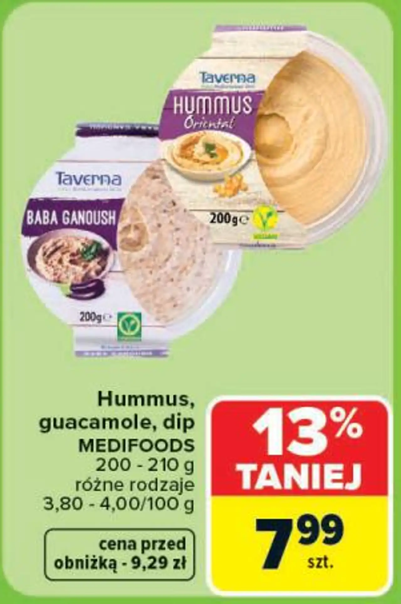 Hummus, guacamole, dip Medifoods