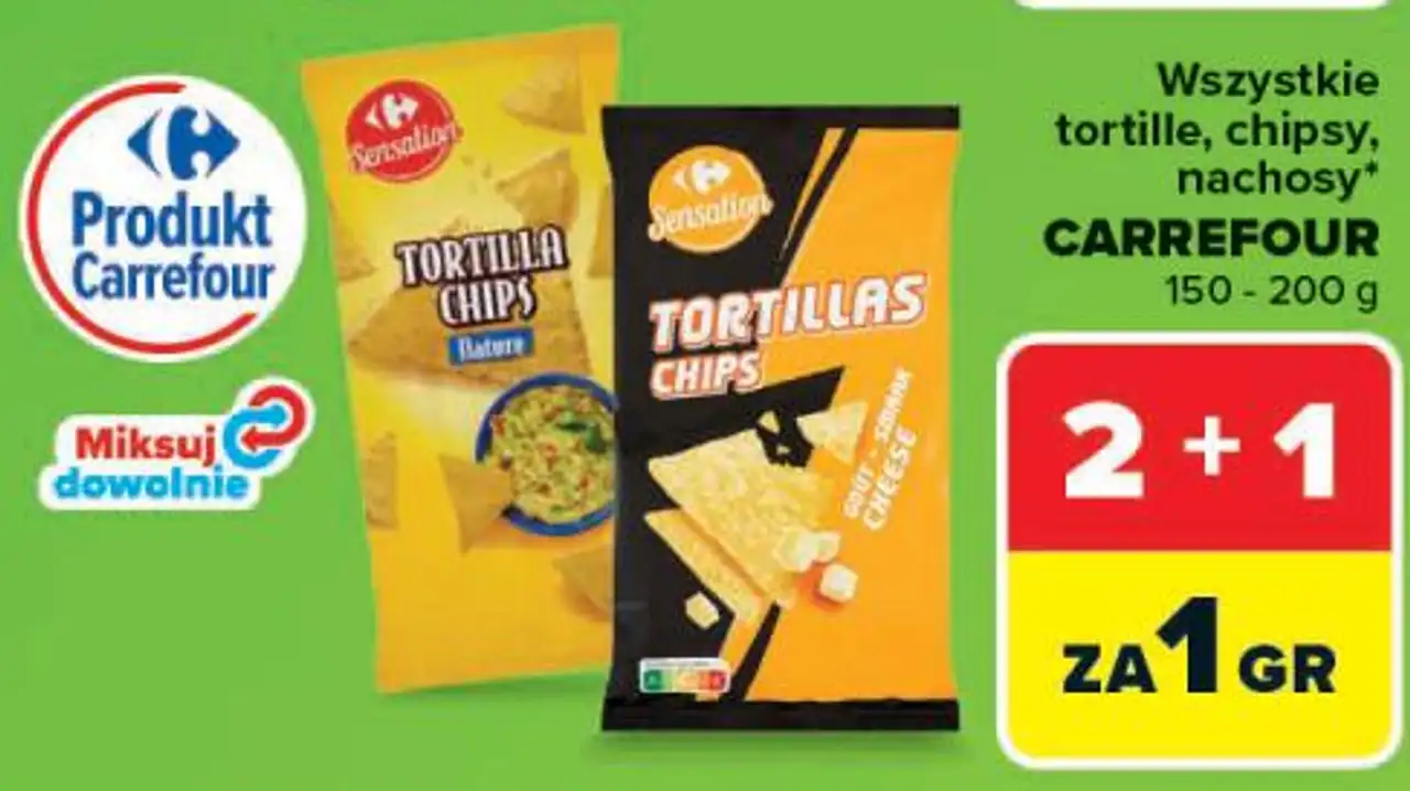 Wszystkie tortille, chipsy, nachosy CARREFOUR