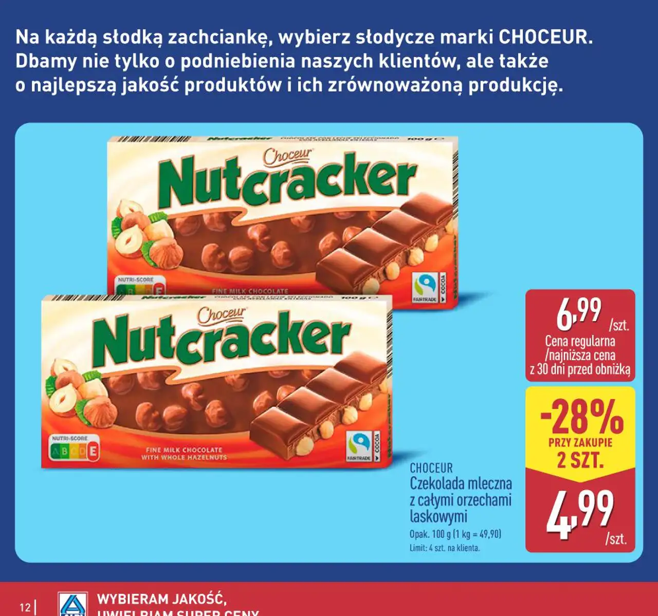 Choceur Nutcracker Czekolada mleczna z całymi orzechami laskowymi