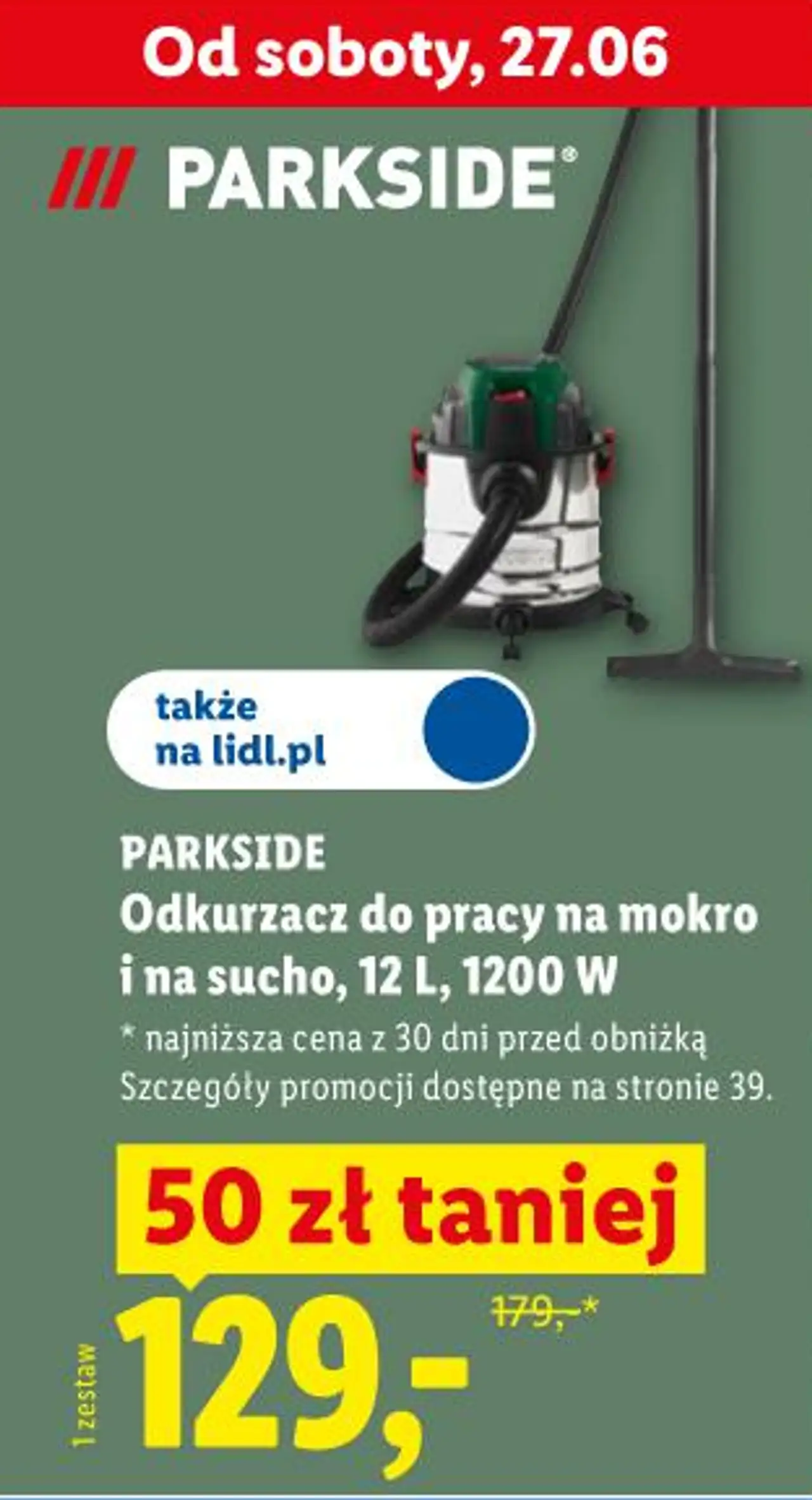 PARKSIDE Odkurzacz do pracy na mokro i na sucho, 12 L, 1200 W