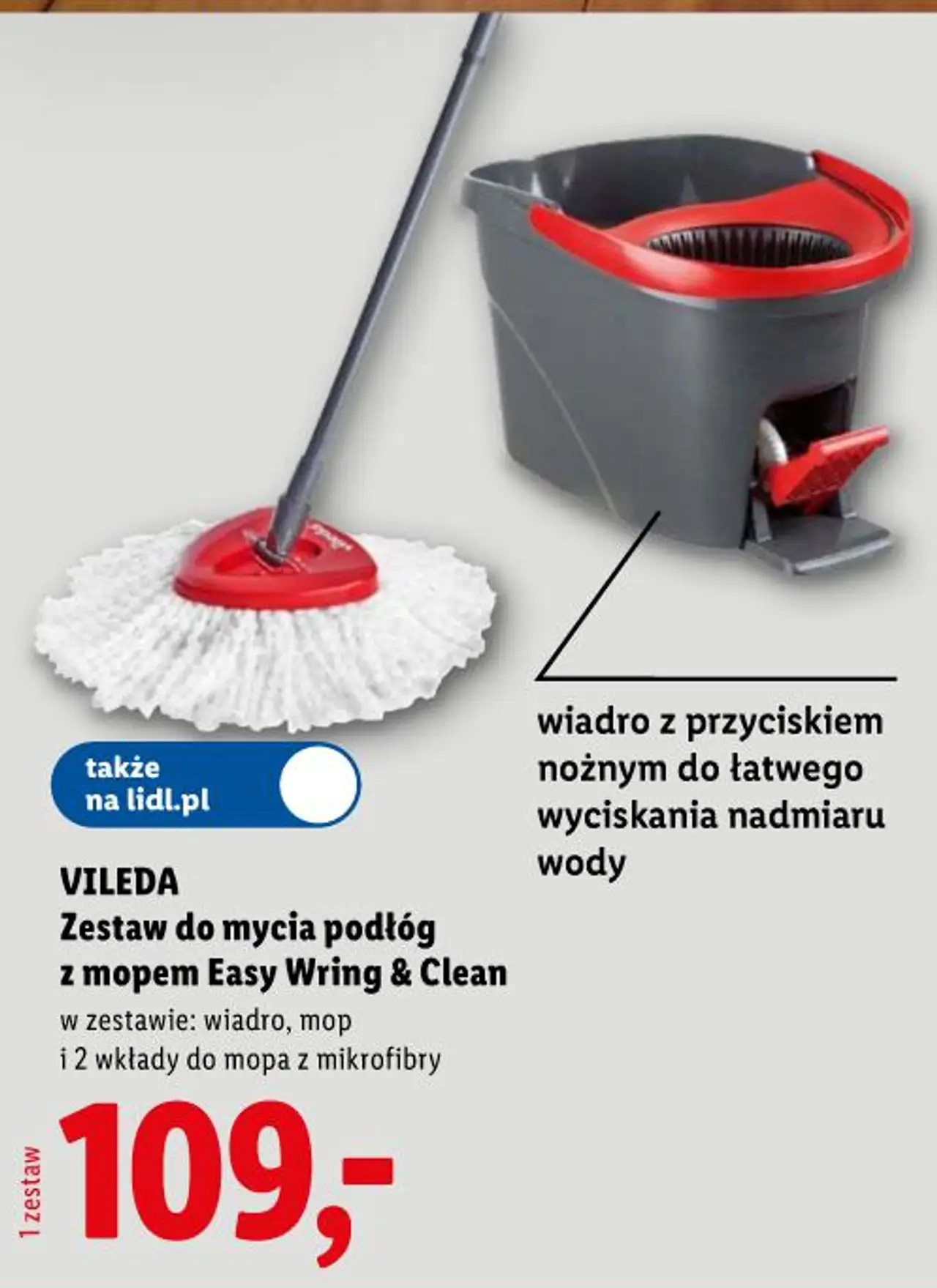 VILEDA Zestaw do mycia podłóg z mopem Easy Wring & Clean