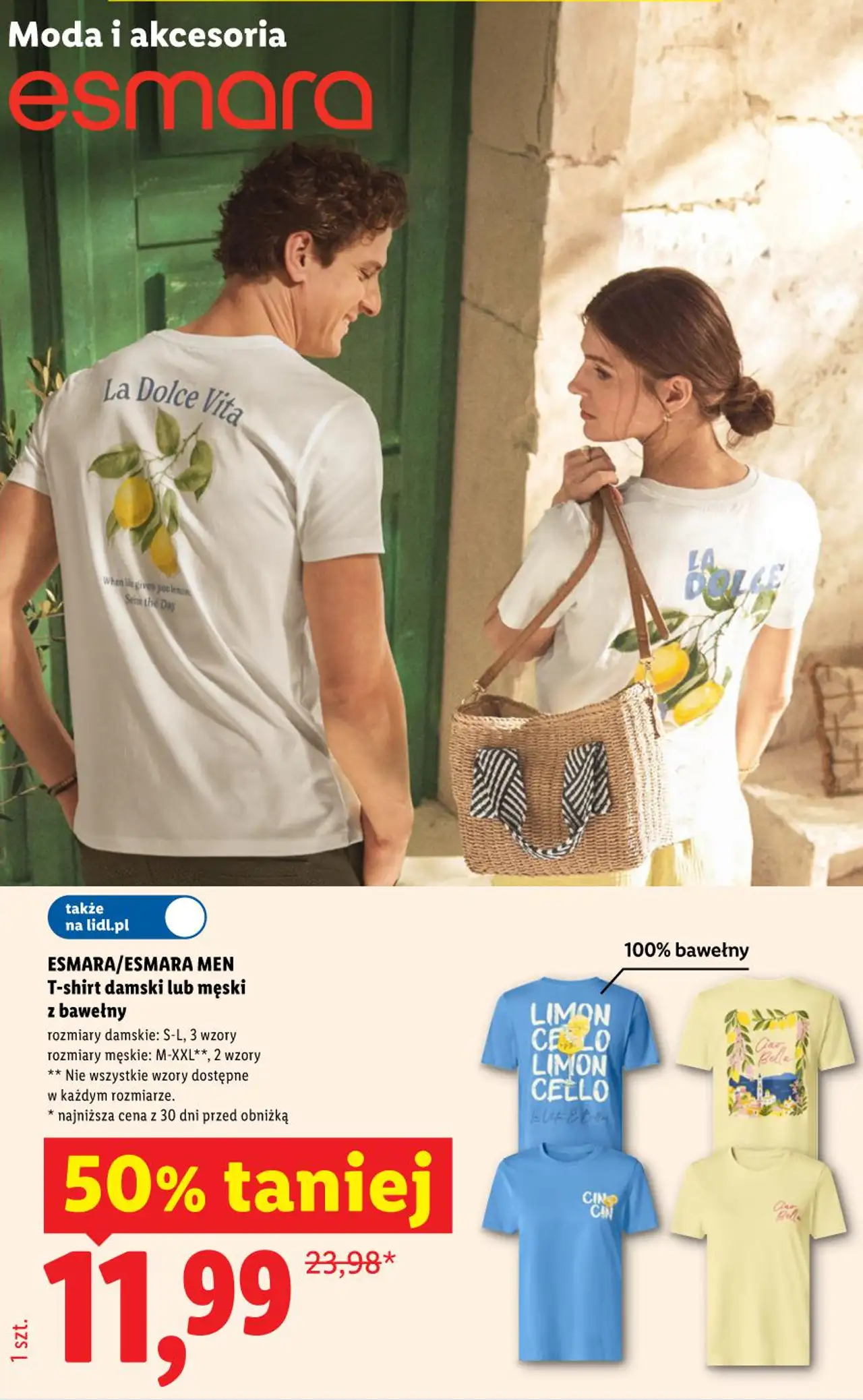 ESMARA/ESMARA MEN T-shirt damski lub męski z bawełny