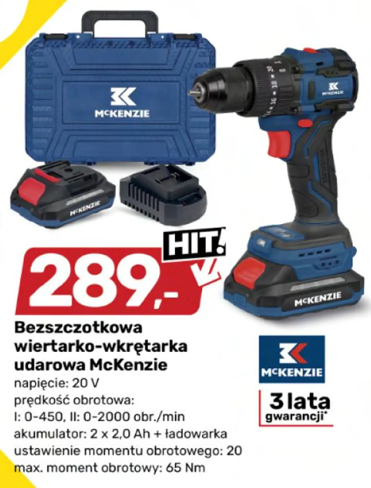 Bezszczotkowa wiertarko-wkrętarka udarowa McKenzie