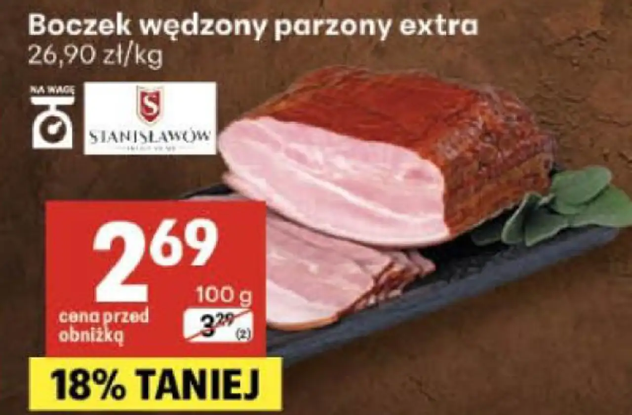 Boczek wędzony parzony extra Stanisławów