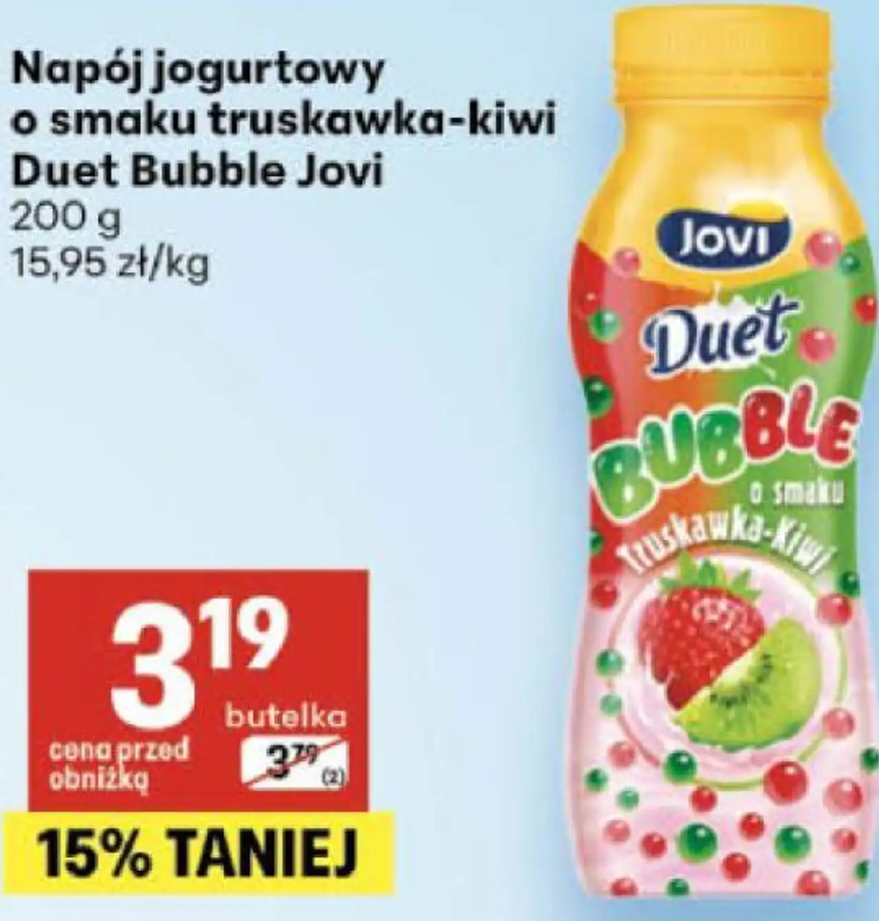 Napój jogurtowy o smaku truskawka-kiwi Duet Bubble Jovi