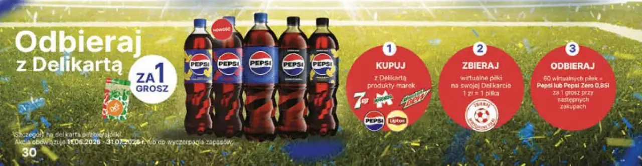 Odbieraj z Delikartą za 1 grosz - Pepsi, Mirinda, 7UP, Lipton