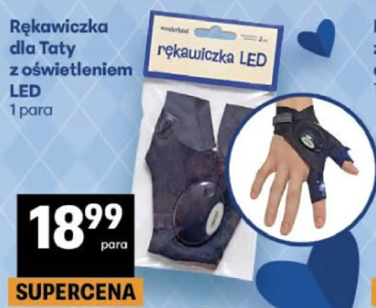 Rękawiczka dla Taty z oświetleniem LED