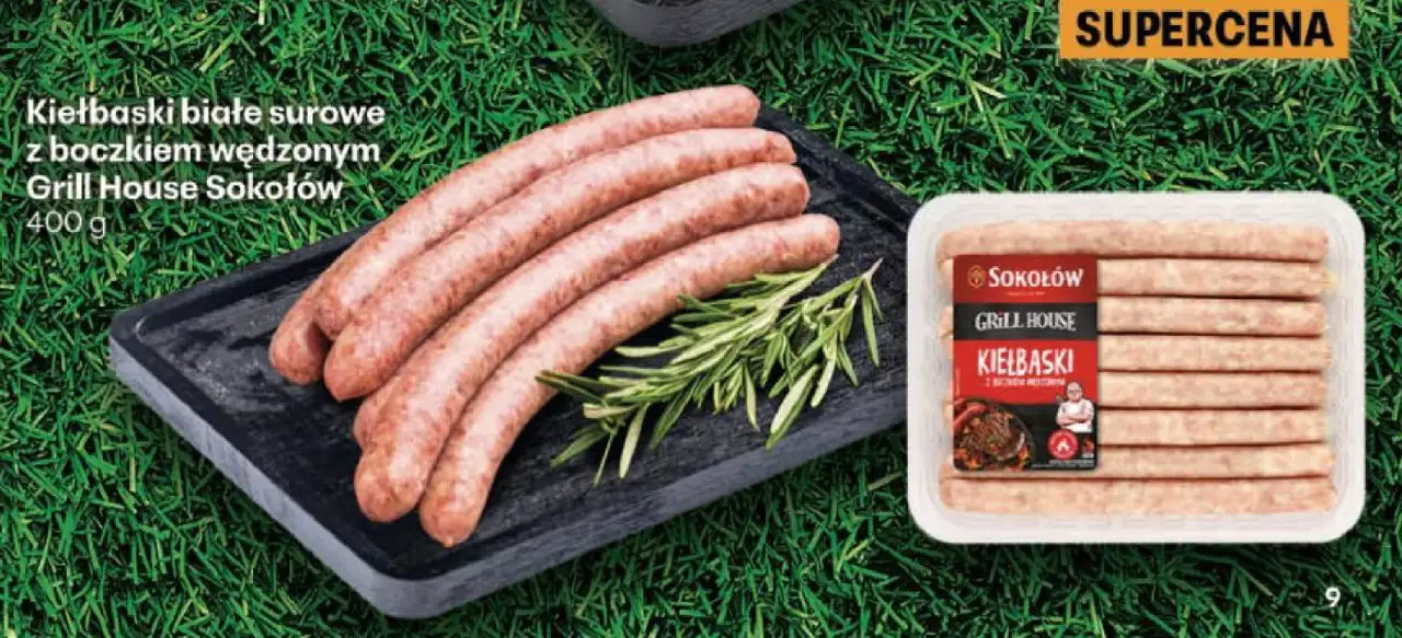 Kiełbaski białe surowe z boczkiem wędzonym Grill House Sokołów