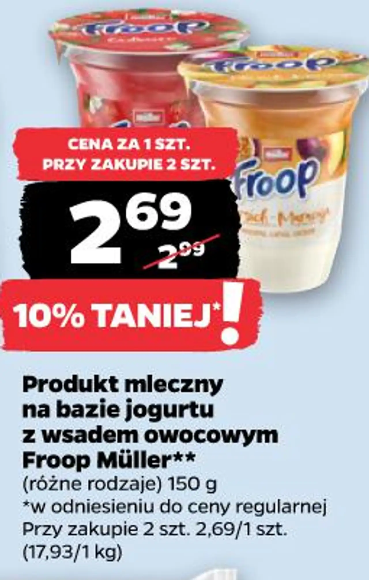 Produkt mleczny na bazie jogurtu z wsadem owocowym Froop Müller