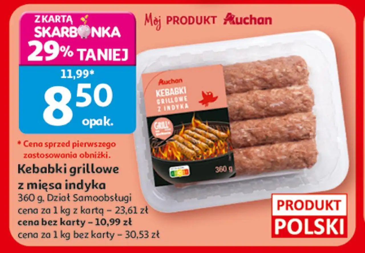 Auchan Kebabki grillowe z mięsa indyka