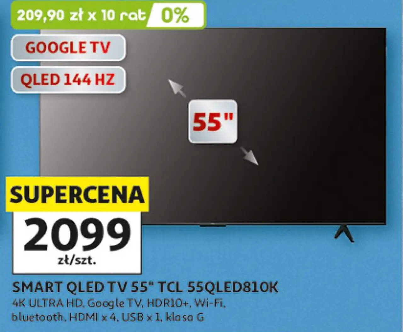 SMART QLED TV 55" TCL 55QLED810K