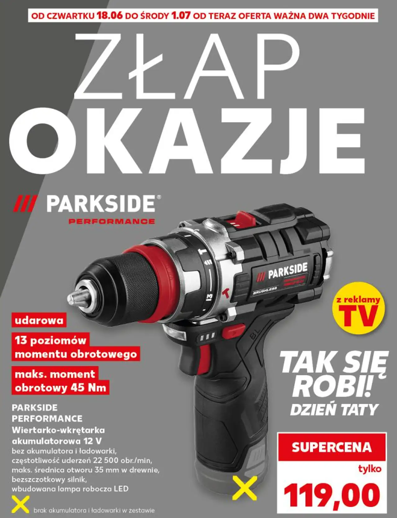 PARKSIDE PERFORMANCE Wiertarko-wkrętarka akumulatorowa 12 V