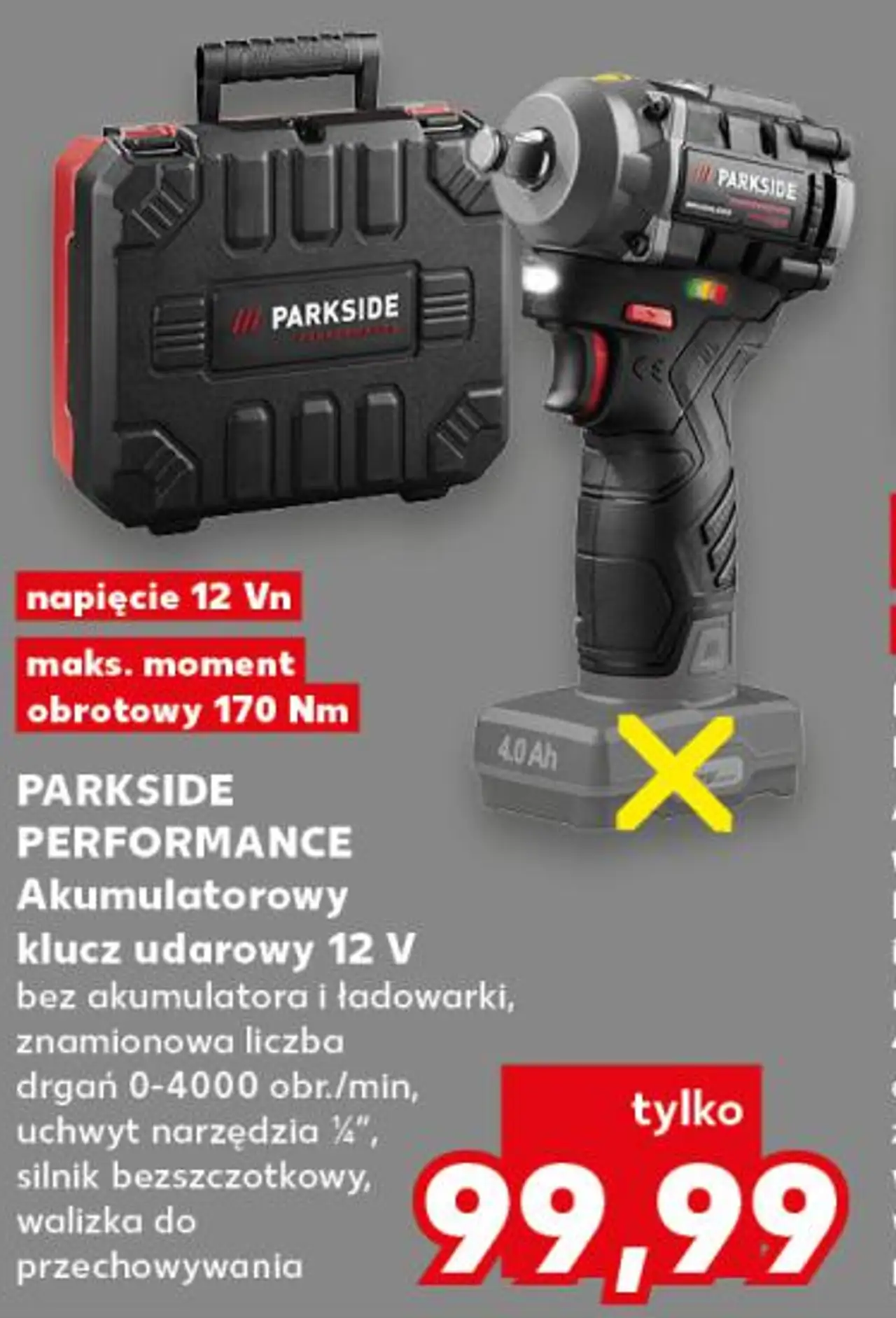 PARKSIDE PERFORMANCE Akumulatorowy klucz udarowy 12 V