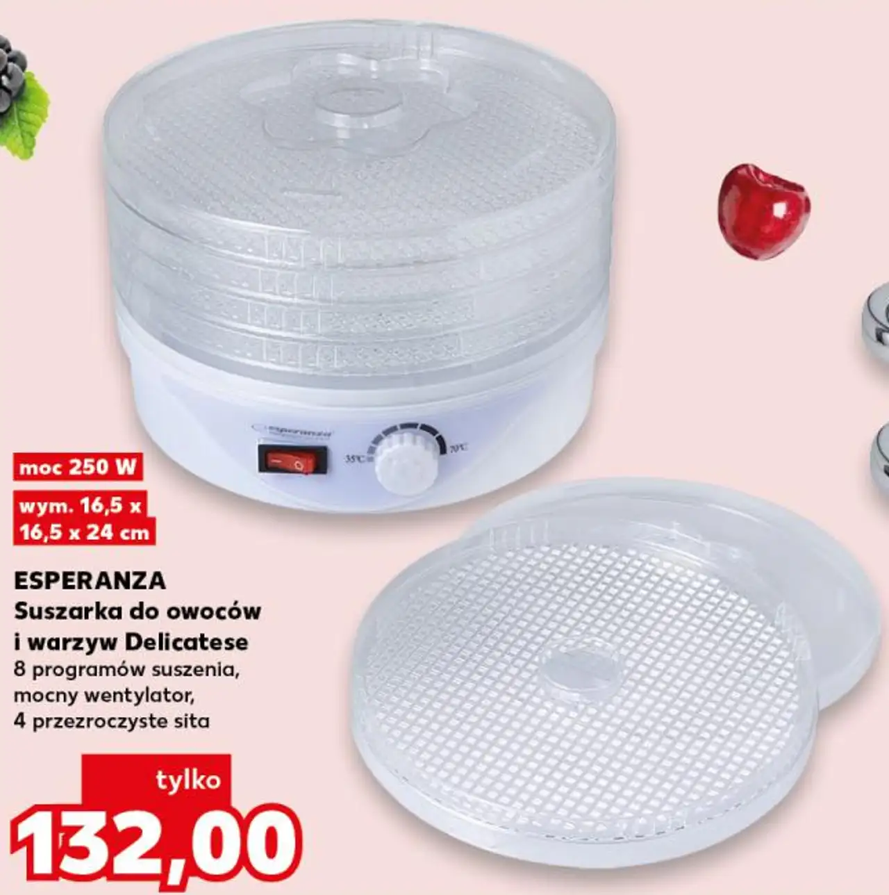 ESPERANZA Suszarka do owoców i warzyw Delicatese