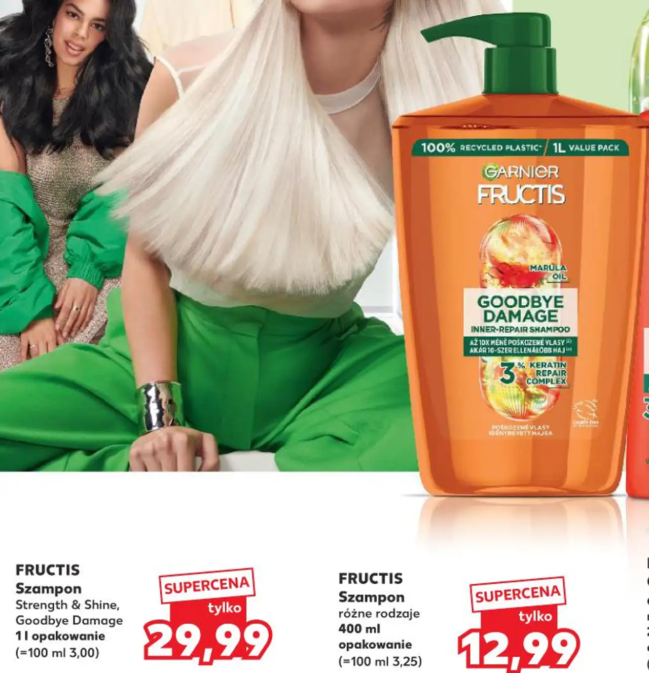 FRUCTIS Szampon Strength & Shine, Goodbye Damage 1 l