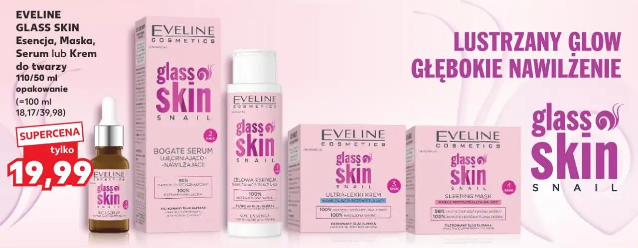 Eveline Glass Skin Esencja, Maska, Serum lub Krem do twarzy