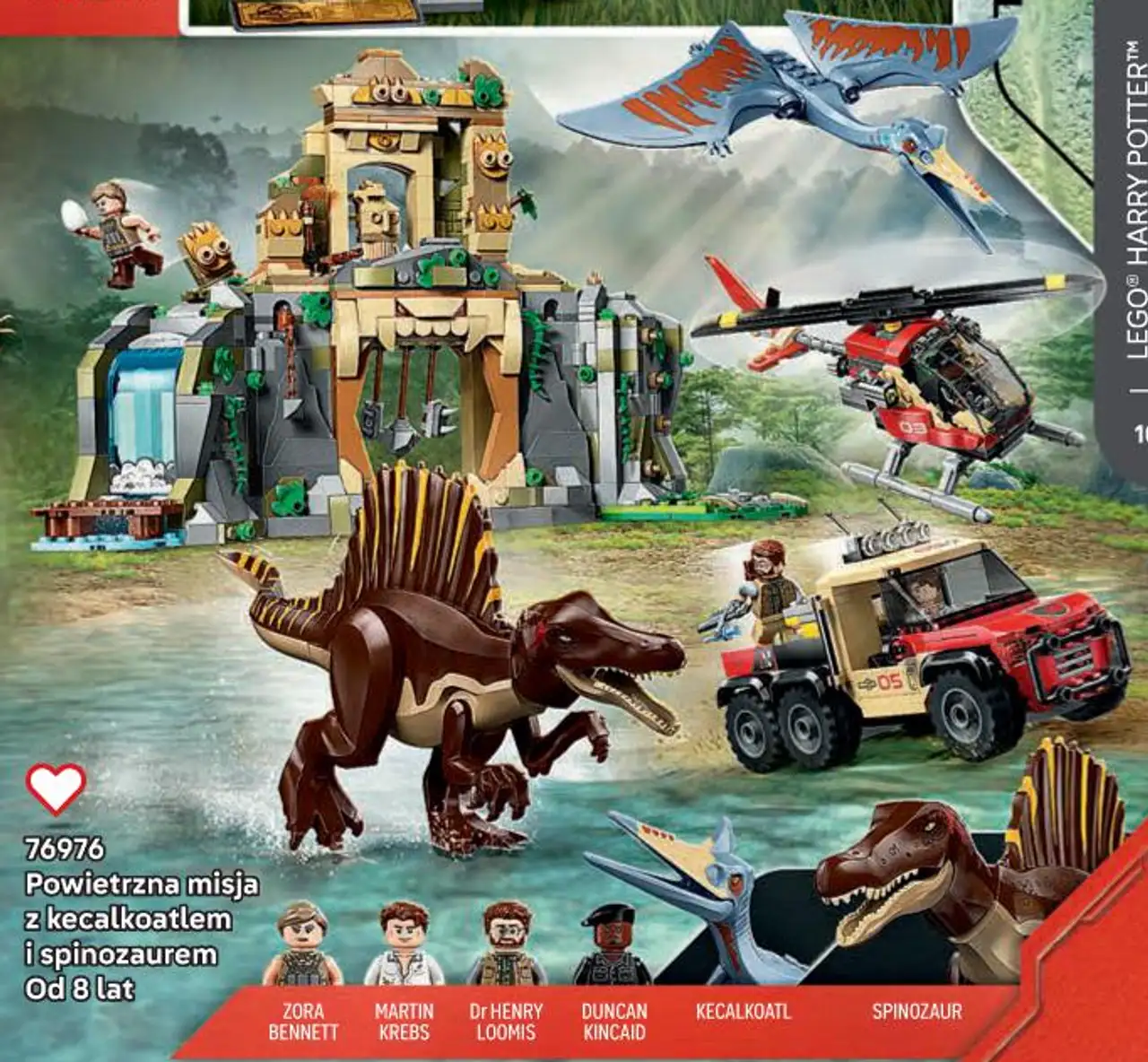 Klocki LEGO Jurassic World 76976 Powietrzna misja z kecalkoatlem i spinozaurem