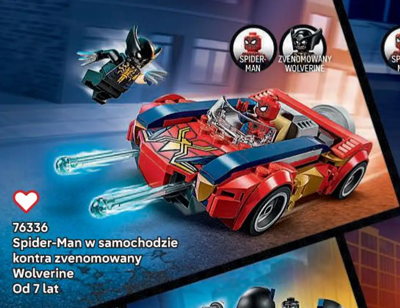LEGO Marvel 76336 Spider-Man w samochodzie kontra zvenomowany Wolverine