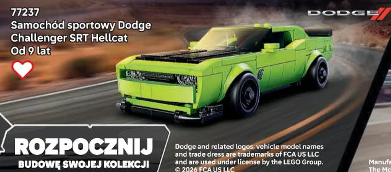 Klocki LEGO Speed Champions 77237 Samochód sportowy Dodge Challenger SRT Hellcat